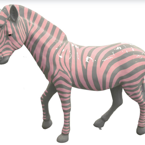 Zebra mit bunte Streifen  -  Pop Art - Hochglanz XXXL 191 cm