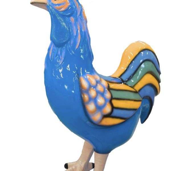 XXXL Bunter  Hahn - Designer Hochglanz - 180 cm