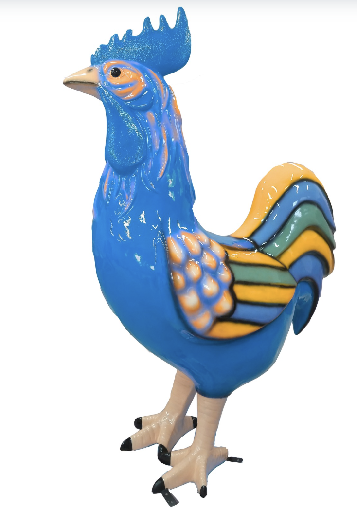 XXXL Bunter Hahn - Designer Hochglanz - 180 cm