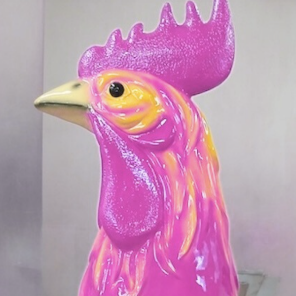 XXXL Bunter  Hahn - Designer Hochglanz - 180 cm