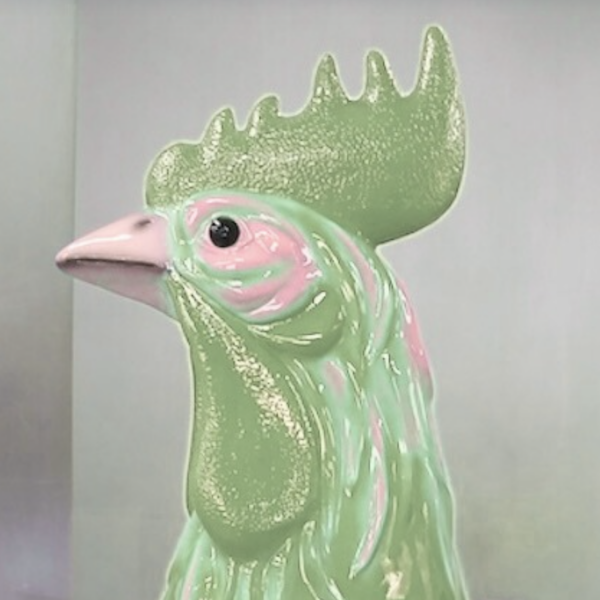 XXXL Bunter  Hahn - Designer Hochglanz - 180 cm