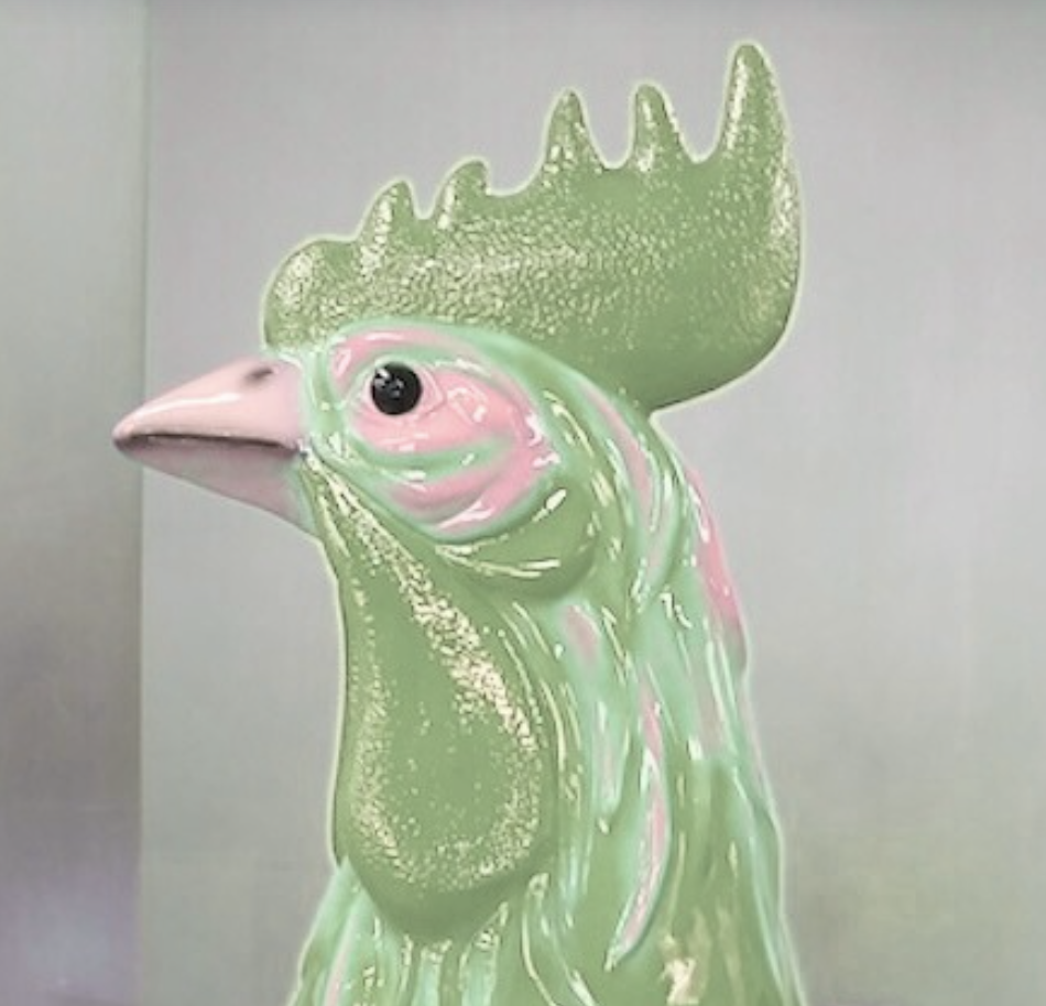 XXXL Bunter Hahn - Designer Hochglanz - 180 cm