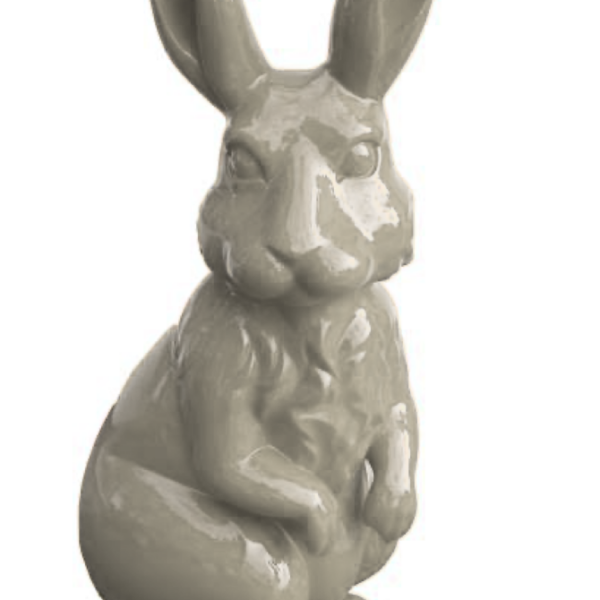 Osterhase XXXL Hase 220 cm Hochglanz Lack Ostern - moderner Beigeton Kaschmir