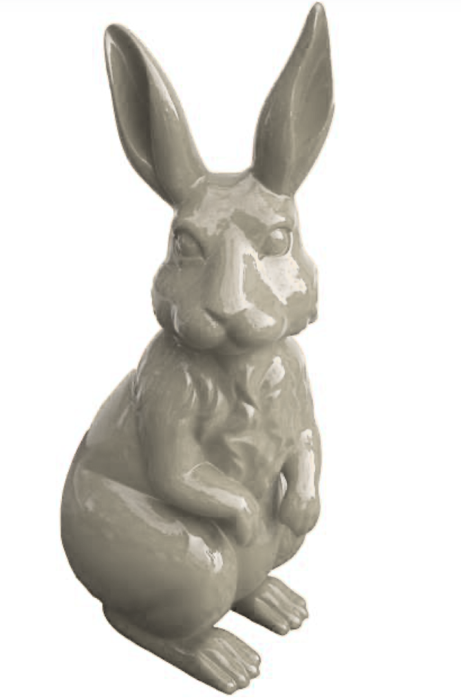 Osterhase XXXL Hase 220 cm Hochglanz Lack Ostern - moderner Beigeton Kaschmir