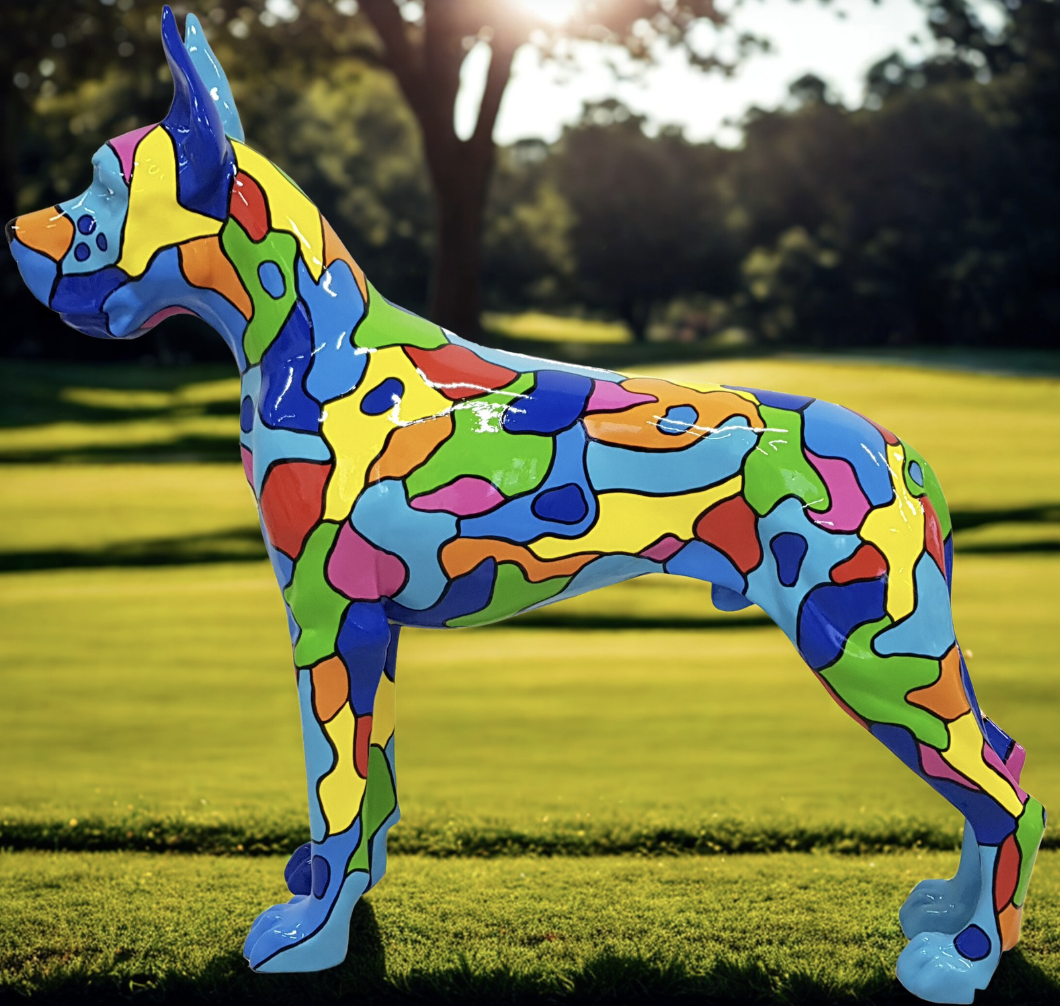 Deutsche Dogge , Hund Pop Art - Designer Hochglanz - obrazek 2