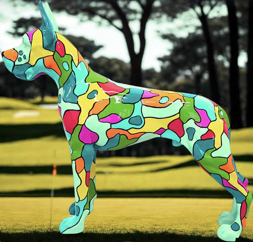 Deutsche Dogge , Hund Pop Art - Designer Hochglanz - obrazek 2