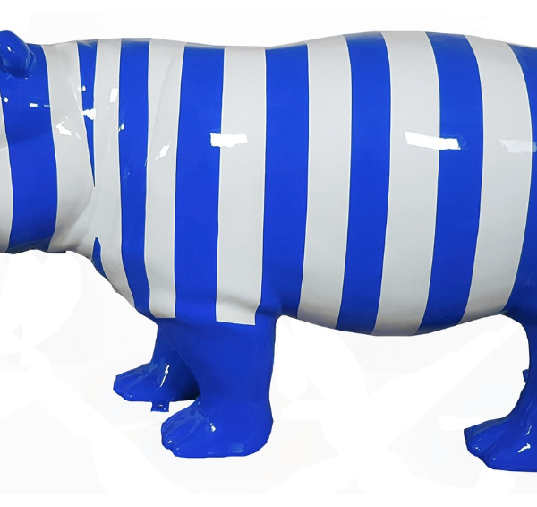 Lebensgroße Nilpferd -  Designer Hochglanz - Pop Art