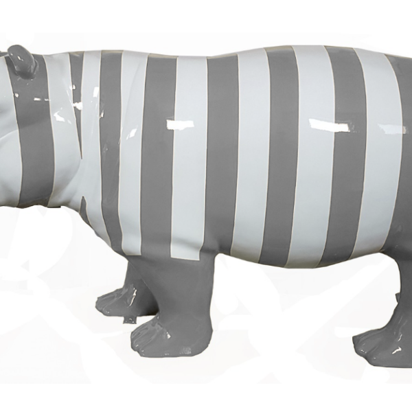 Lebensgroße Nilpferd -  Designer Hochglanz - Pop Art