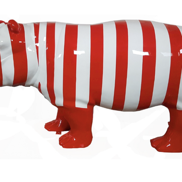 Lebensgroße Nilpferd -  Designer Hochglanz - Pop Art