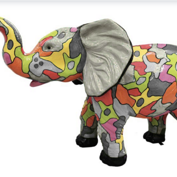 Lebensgroße junger Elefant -  Designer Hochglanz - Pop Art