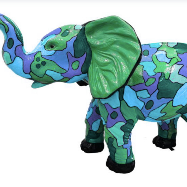 Lebensgroße junger Elefant -  Designer Hochglanz - Pop Art