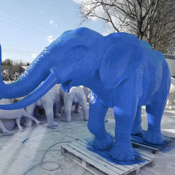 XXXL  Lebensgroße Elefant -  Designer Hochglanz - Pop Art - 410 cm