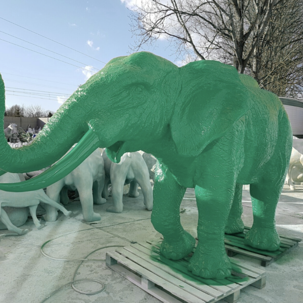 XXXL  Lebensgroße Elefant -  Designer Hochglanz - Pop Art - 410 cm