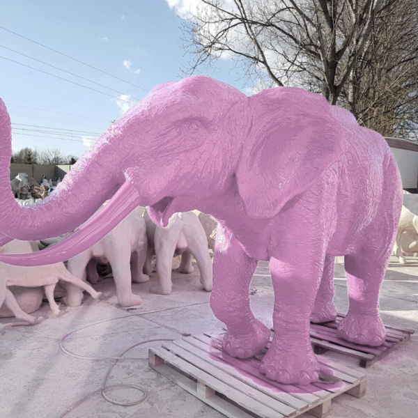 XXXL  Lebensgroße Elefant -  Designer Hochglanz - Pop Art - 410 cm