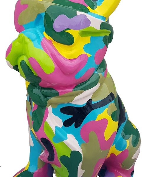 XXL Französische Bulldogge mit Brille, Pop Art - Designer Hochglanz - 120 cm