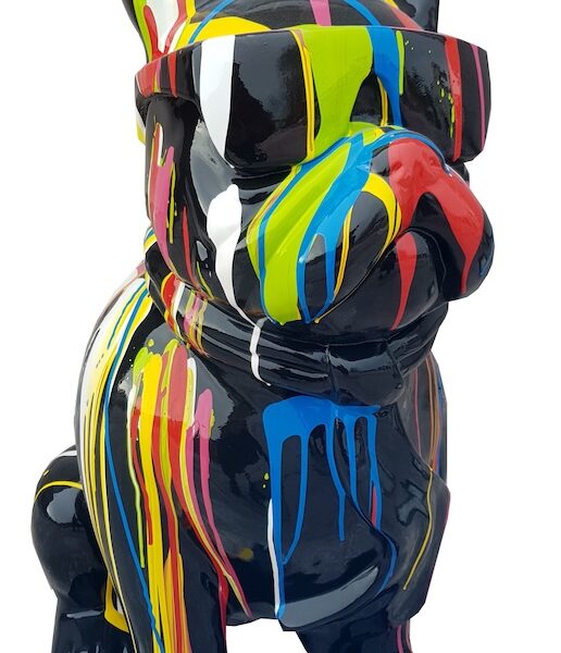 XXL Französische Bulldogge mit Brille, Pop Art - Designer Hochglanz - 120 cm