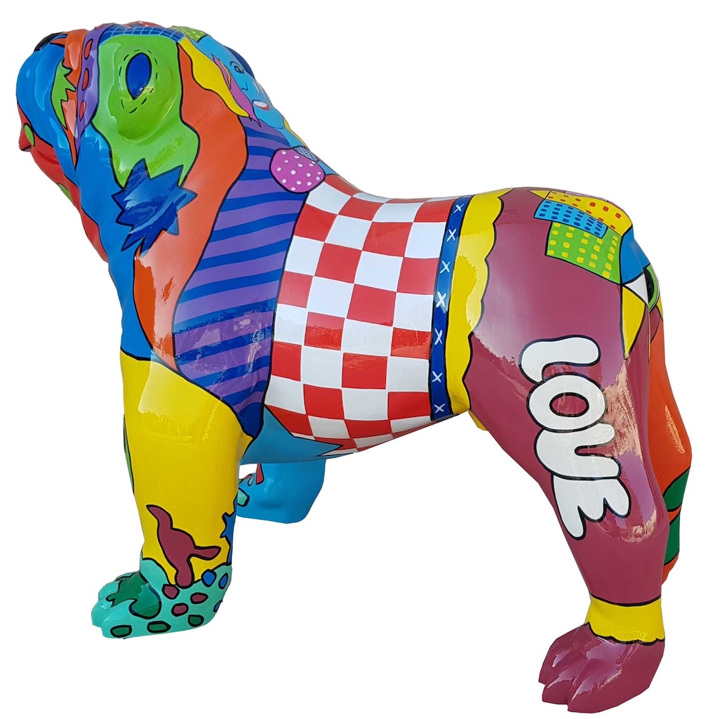 XXXL Englische Bulldogge - Pop Art - Designer Hochglanz - obrazek 2