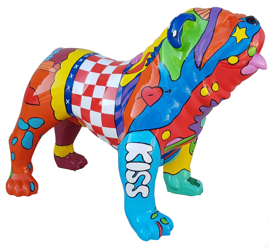 XXXL Englische Bulldogge - Pop Art - Designer Hochglanz