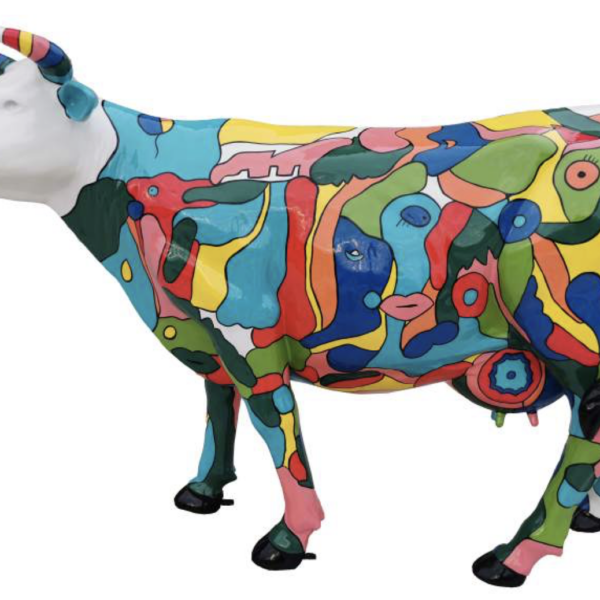 Abstrakte Lebensgroße Kuh, Designer Deko Hochglanz Lack - 210 cm