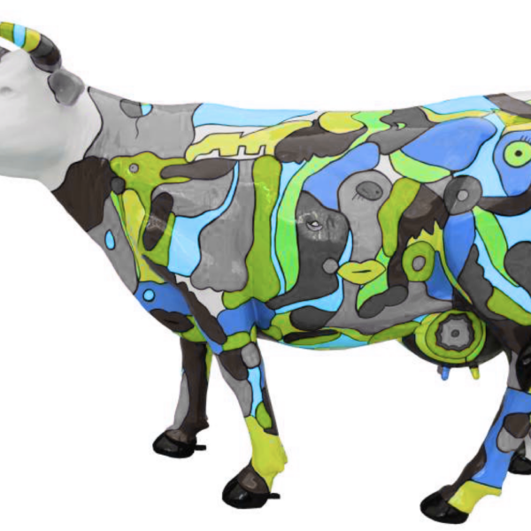 Abstrakte Lebensgroße Kuh, Designer Deko Hochglanz Lack - 210 cm