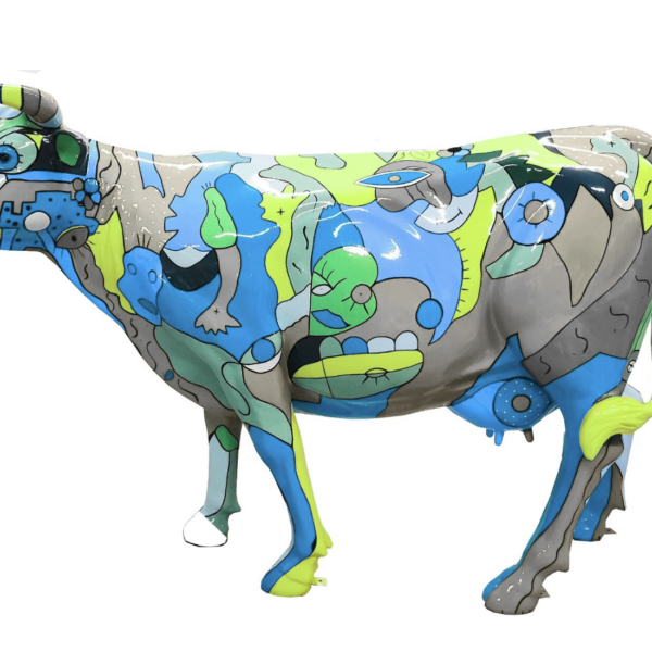 Abstrakte Lebensgroße Kuh, Designer Deko Hochglanz Lack - 210 cm
