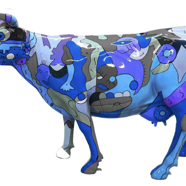 Abstrakte Lebensgroße Kuh, Designer Deko Hochglanz Lack - 210 cm