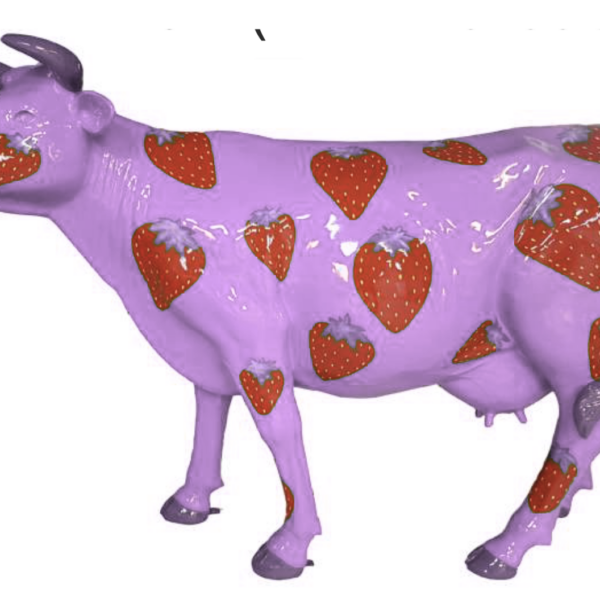 Abstrakte Lebensgroße Kuh, Designer Deko Hochglanz Lack - 210 cm