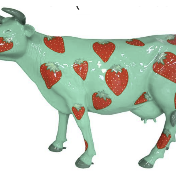 Abstrakte Lebensgroße Kuh, Designer Deko Hochglanz Lack - 210 cm