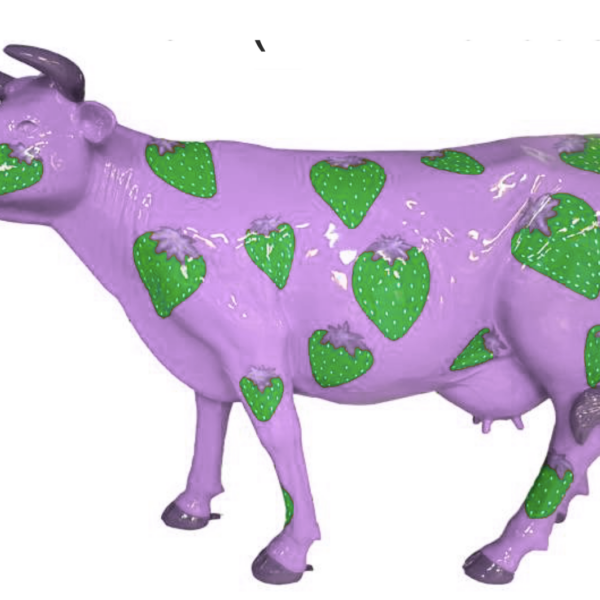 Abstrakte Lebensgroße Kuh, Designer Deko Hochglanz Lack - 210 cm