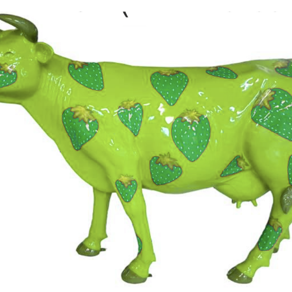 Abstrakte Lebensgroße Kuh, Designer Deko Hochglanz Lack - 210 cm