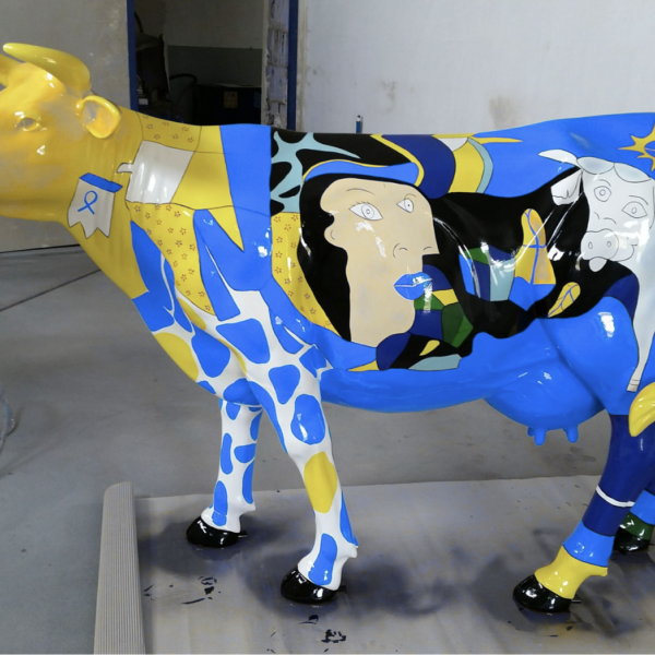 Picasso Lebensgroße Kuh - Designer Deko Hochglanz Lack - 210 cm