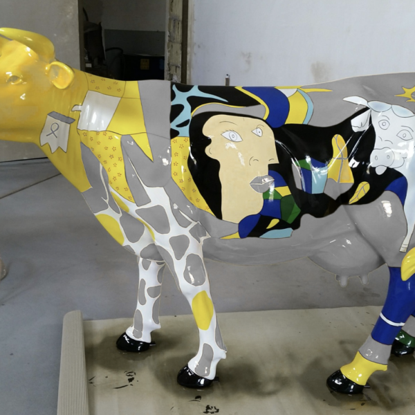 Picasso Lebensgroße Kuh - Designer Deko Hochglanz Lack - 210 cm