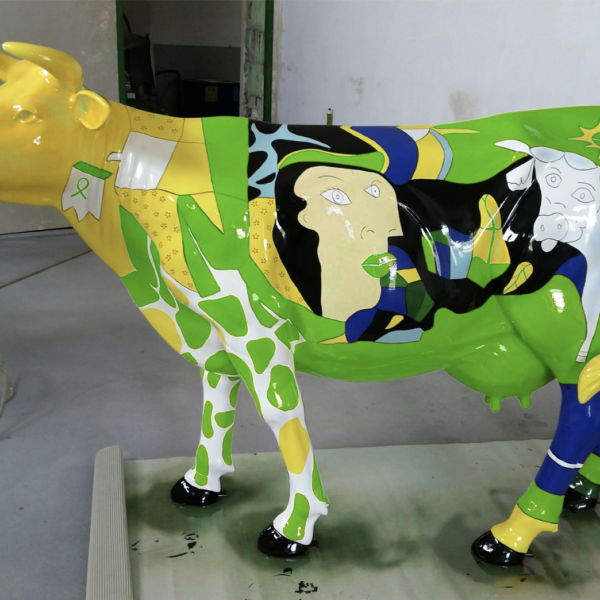 Picasso Lebensgroße Kuh - Designer Deko Hochglanz Lack - 210 cm