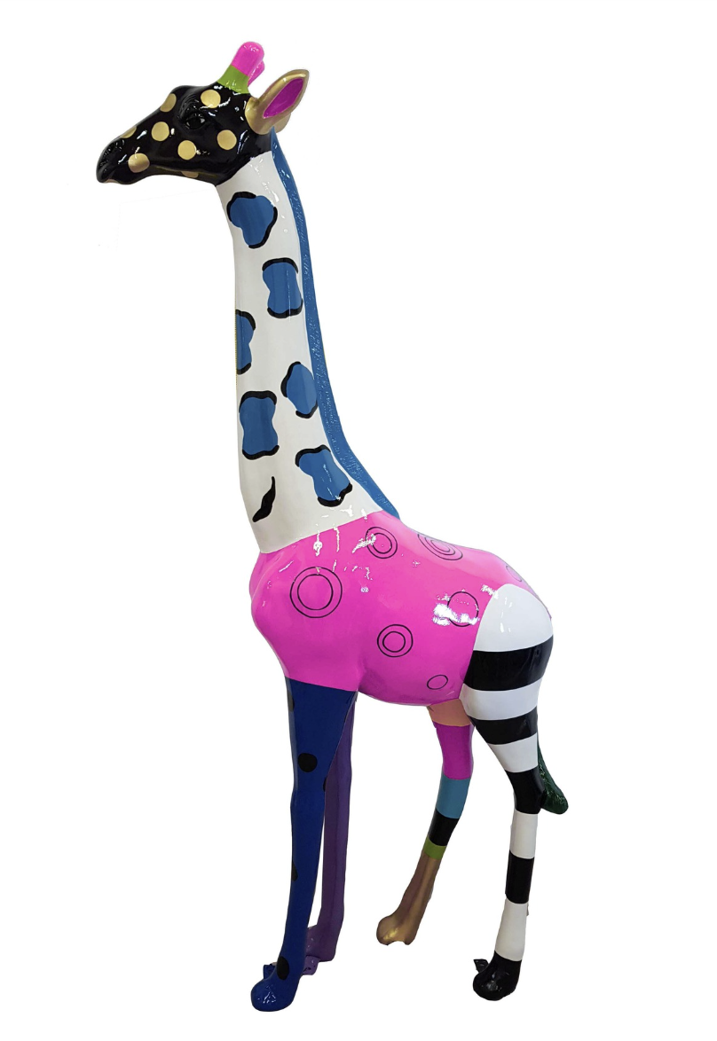 Pop Art - Lebensgroße 205 cm Giraffe - Designer Hochglanz - obrazek 2