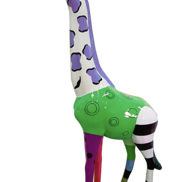 Pop Art  -  Lebensgroße 205 cm Giraffe  -  Designer Hochglanz