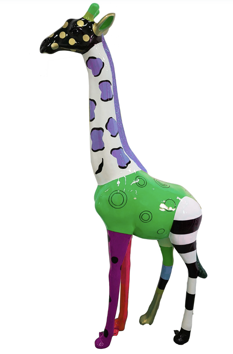 Pop Art - Lebensgroße 205 cm Giraffe - Designer Hochglanz