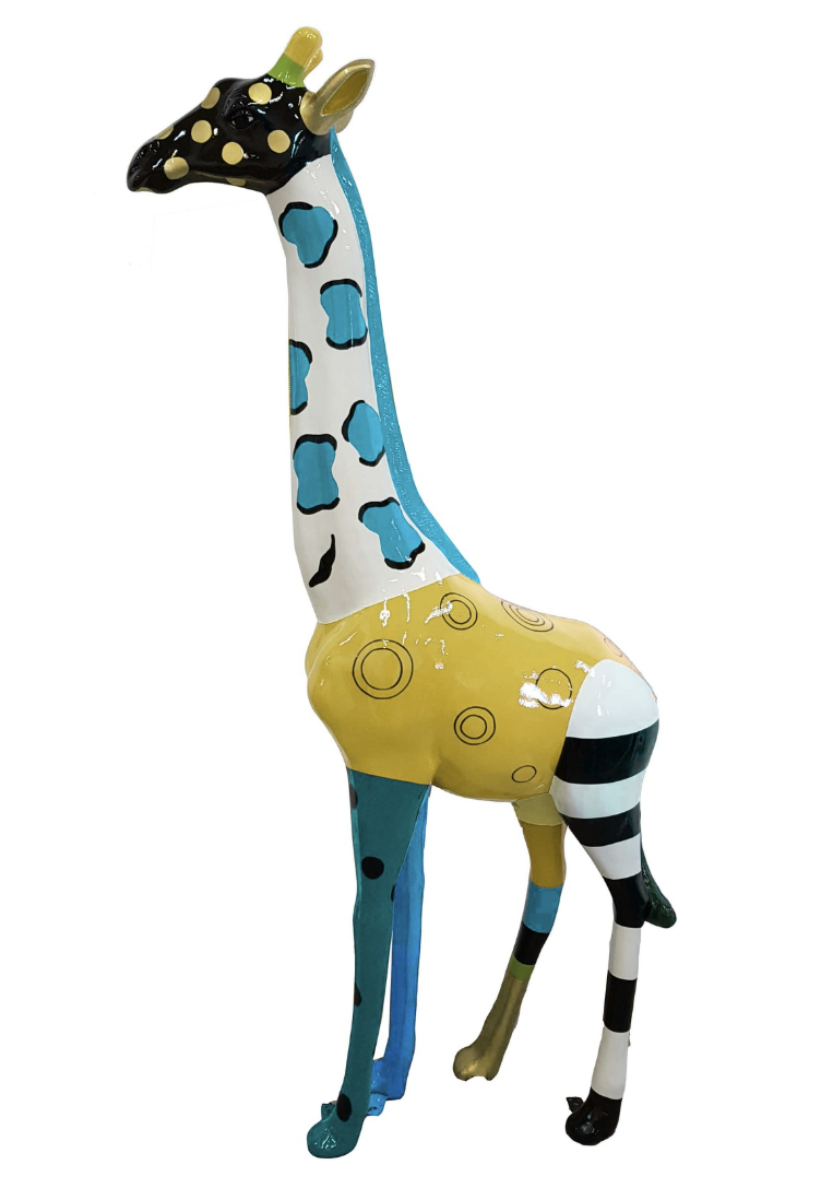 Pop Art - Lebensgroße 205 cm Giraffe - Designer Hochglanz - obrazek 2