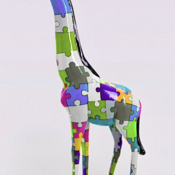 Pop Art  -  Lebensgroße 205 cm Giraffe  -  Designer Hochglanz