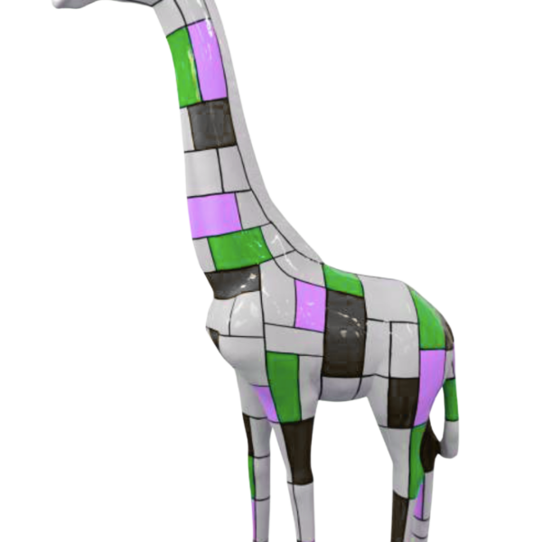Pop Art  -  Lebensgroße 205 cm Giraffe  -  Designer Hochglanz