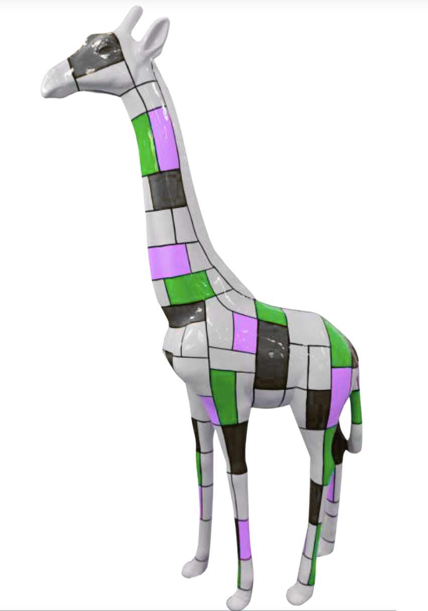 Pop Art - Lebensgroße 205 cm Giraffe - Designer Hochglanz