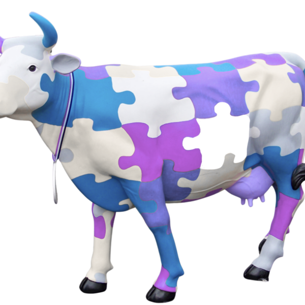 Abstrakte Lebensgroße Kuh - Designer Deko Hochglanz Lack - 210 cm