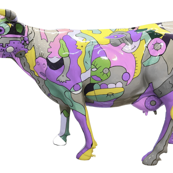 Abstrakte Lebensgroße Kuh - Pop Art a la Picasso -  Deko Hochglanz - 210 cm
