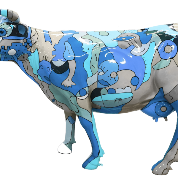 Abstrakte Lebensgroße Kuh - Pop Art a la Picasso -  Deko Hochglanz - 210 cm