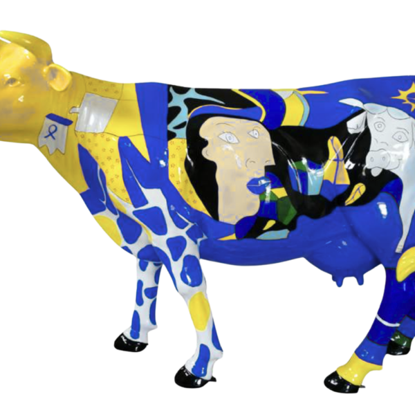 Abstrakte Lebensgroße Kuh - Pop Art a la Picasso -  Deko Hochglanz - 210 cm