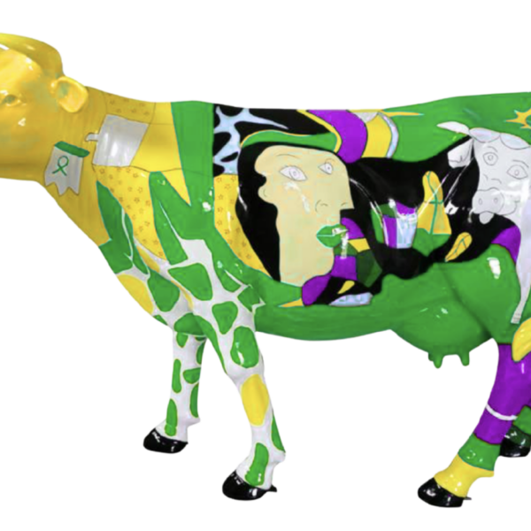 Abstrakte Lebensgroße Kuh - Pop Art a la Picasso -  Deko Hochglanz - 210 cm