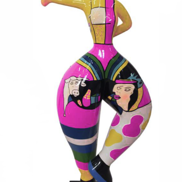 Art NANA Figur  -  132 cm -  Hochglanz Pop-Art - Kunstbemalung a la Picasso