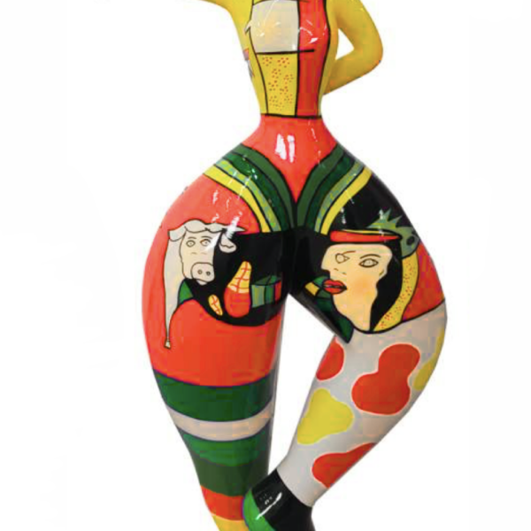 Art NANA Figur  -  132 cm -  Hochglanz Pop-Art - Kunstbemalung a la Picasso