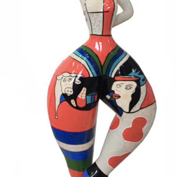 Art NANA Figur  -  132 cm -  Hochglanz Pop-Art - Kunstbemalung a la Picasso
