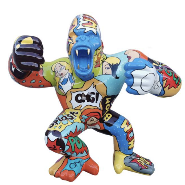 Pop-Art Gorilla  -  XXXL -  214 cm - Hochglanz Lack