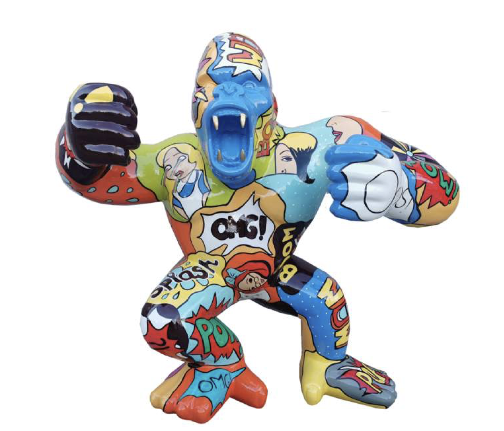 Pop-Art Gorilla - XXXL - 214 cm - Hochglanz Lack